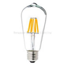 Factory Sell St64 6W Clear Glass E27 Dimmable LED Bulb